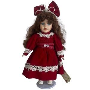 Toys | Porcelain Dolls Red Velvet Dress
Girl |